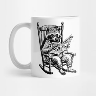 Racoon Reading Newspaper Mug